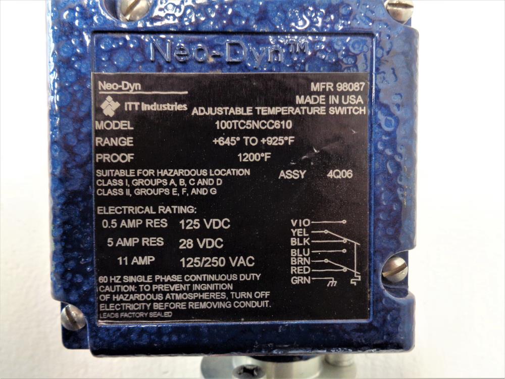 ITT Neo-Dyn Adjustable Temperature Switch 100TC5NCC610